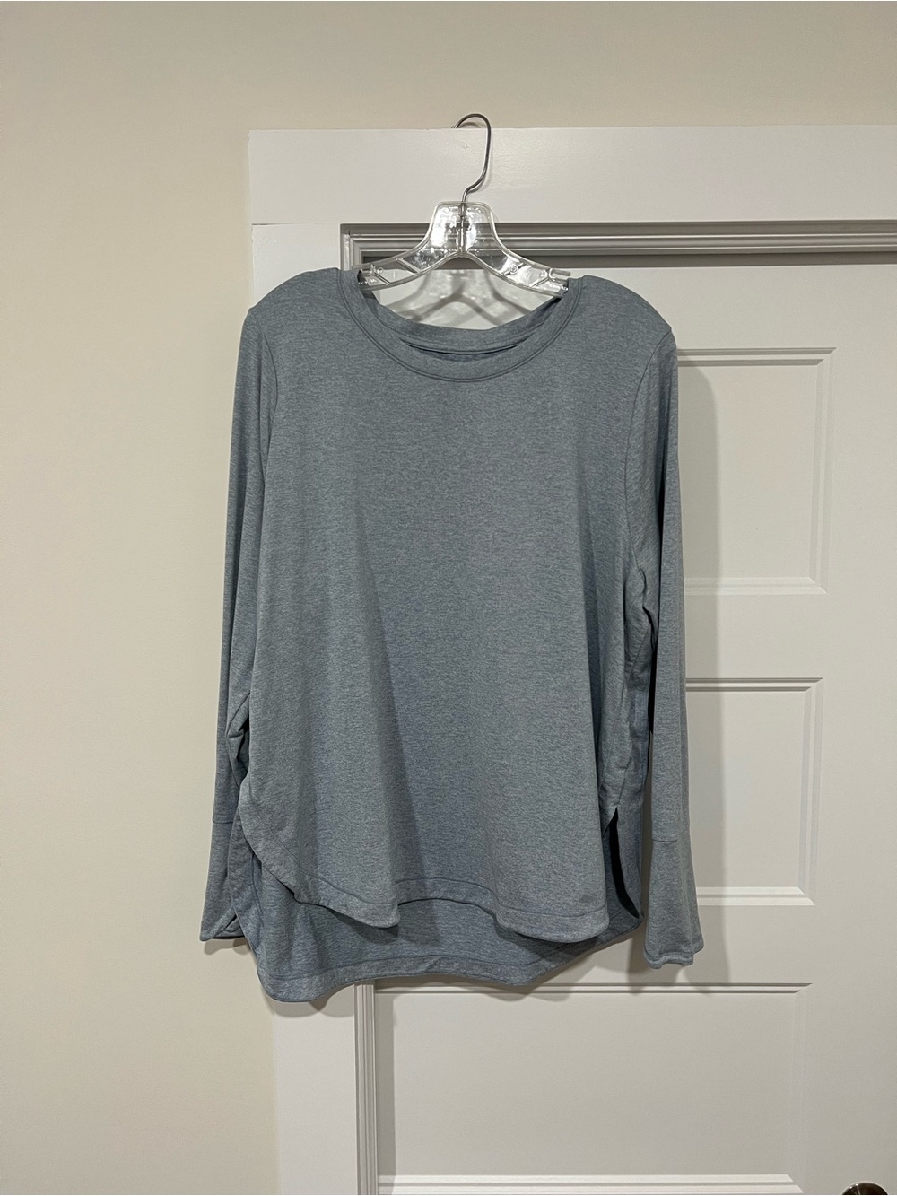 Athleta Light Blue Long Sleeve Crew Top